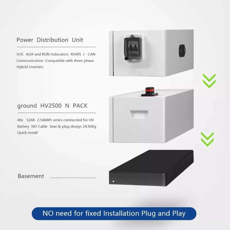 Hfie Solar Lithium Batteries 48V 52ah 10kwh Home Battery System Solar Storage Hybrid Inverter Standing Wall Power Energy Storage Battery