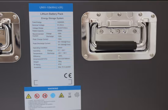 Batería de iones de litio de 51,2 V de batería de almacenamiento de energía de sistema de almacenamiento de energía de ladrillo de poder apilable